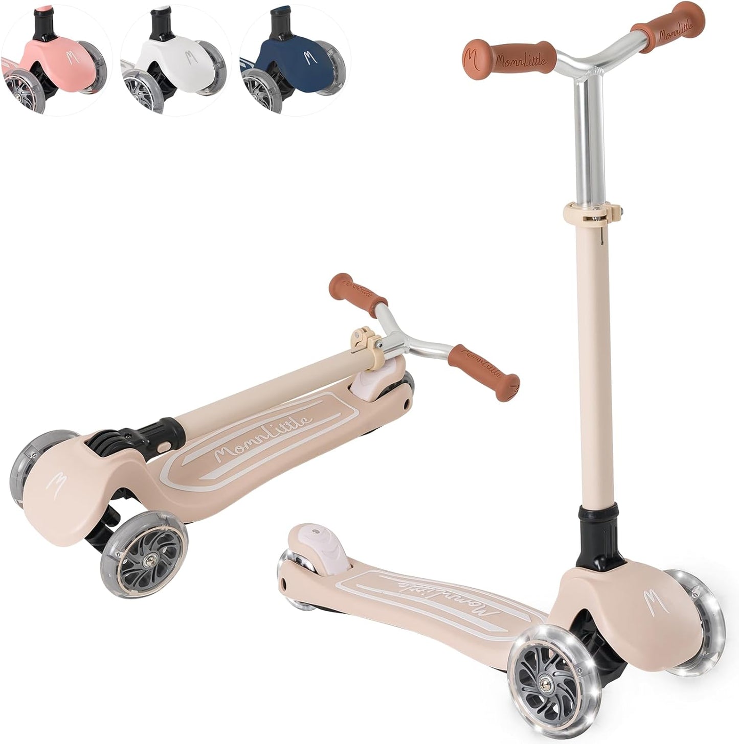 MomnLittle 3-Wheel LED Kids Scooter - Safe & Adjustable Fun!