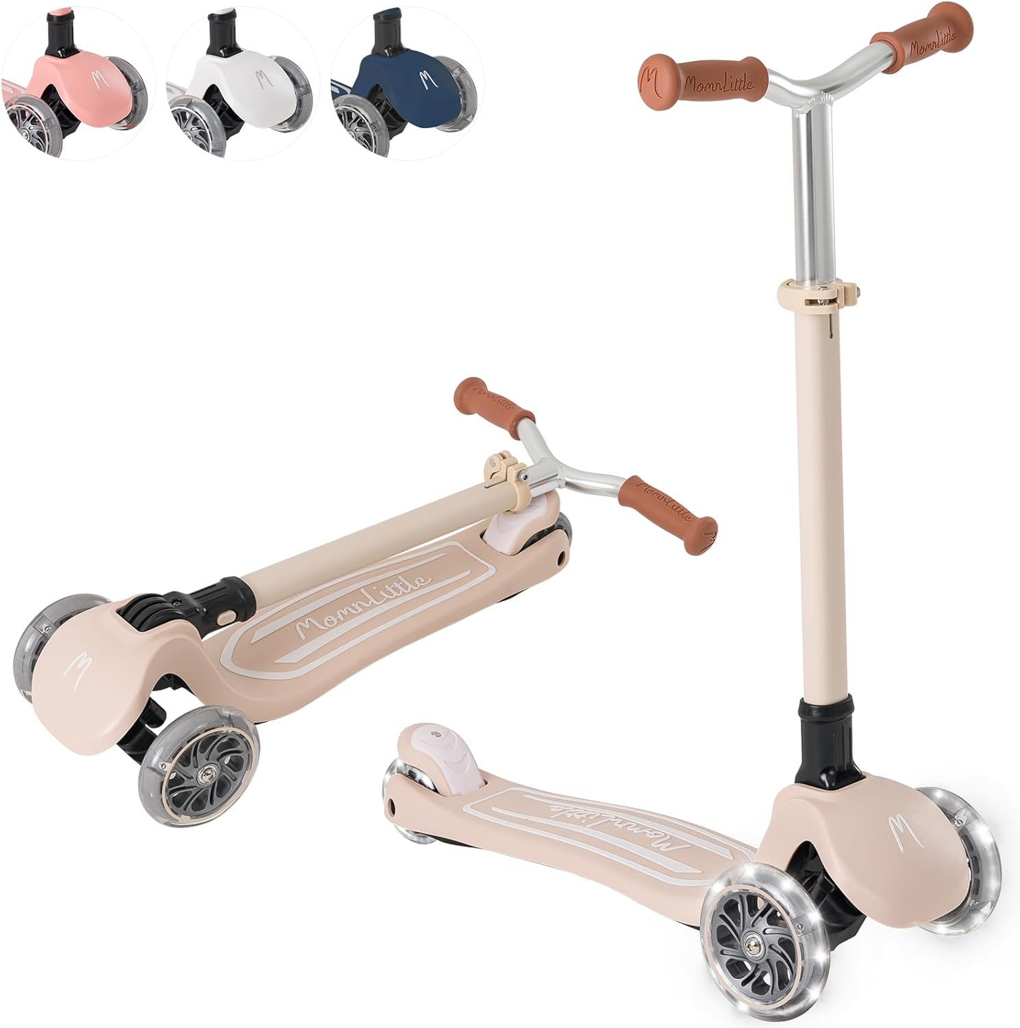 MomnLittle 3-Wheel LED Kids Scooter - Safe & Adjustable Fun!