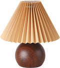 KUNJOULAM Small Pleated Table Lamp for Bedroom and Living Room