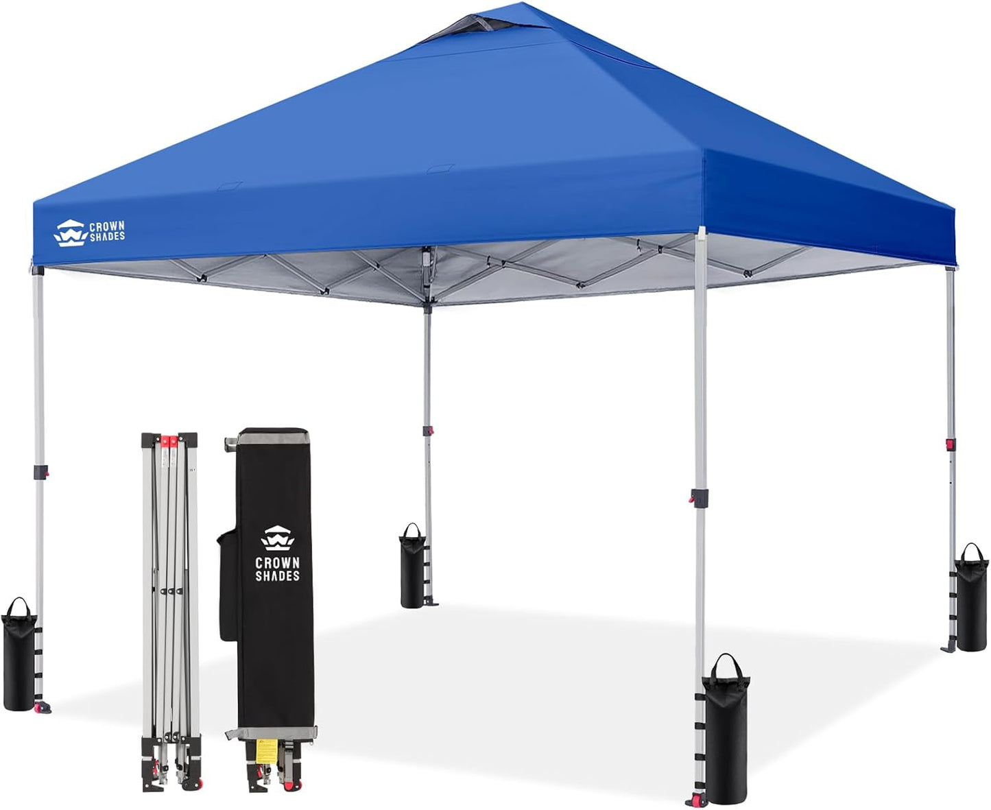 CROWN SHADES 10x10 Pop Up Canopy - Easy Setup Beach Tent