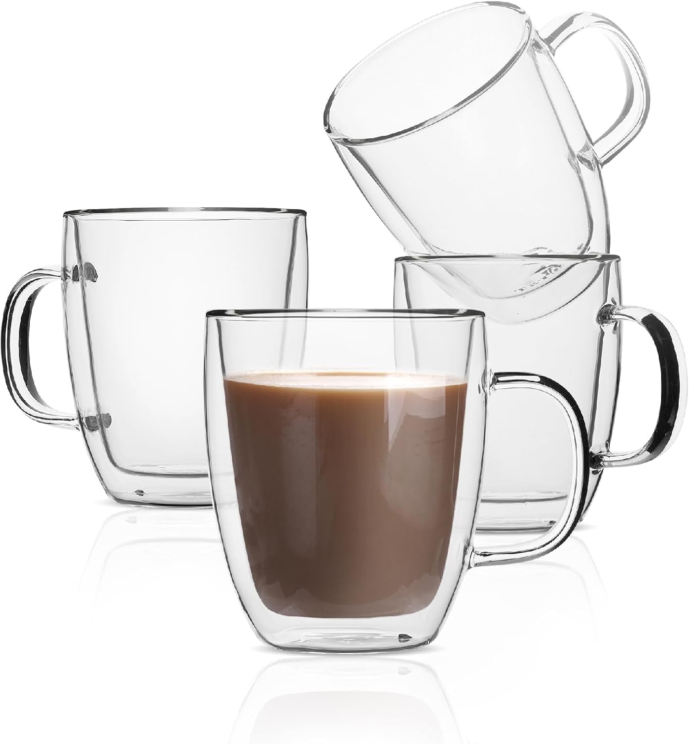 Stackable Insulated Coffee Mug Set of 4 for Coffee Lovers