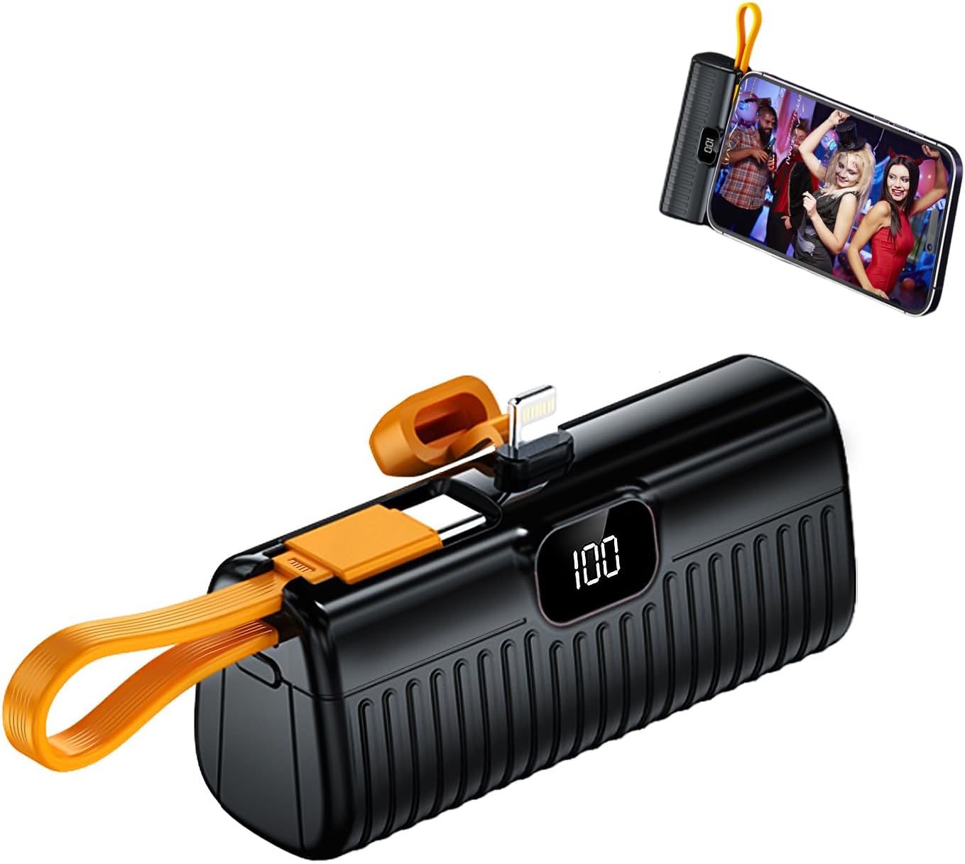 5000mAh Portable Charger with Built-in Cables