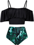 Stylish High Waisted Flounce Bikini Set for Tummy Control by Kaei&Shi