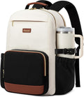 Laptop Backpack for Women Beige-Black-Brown - Large Capacity