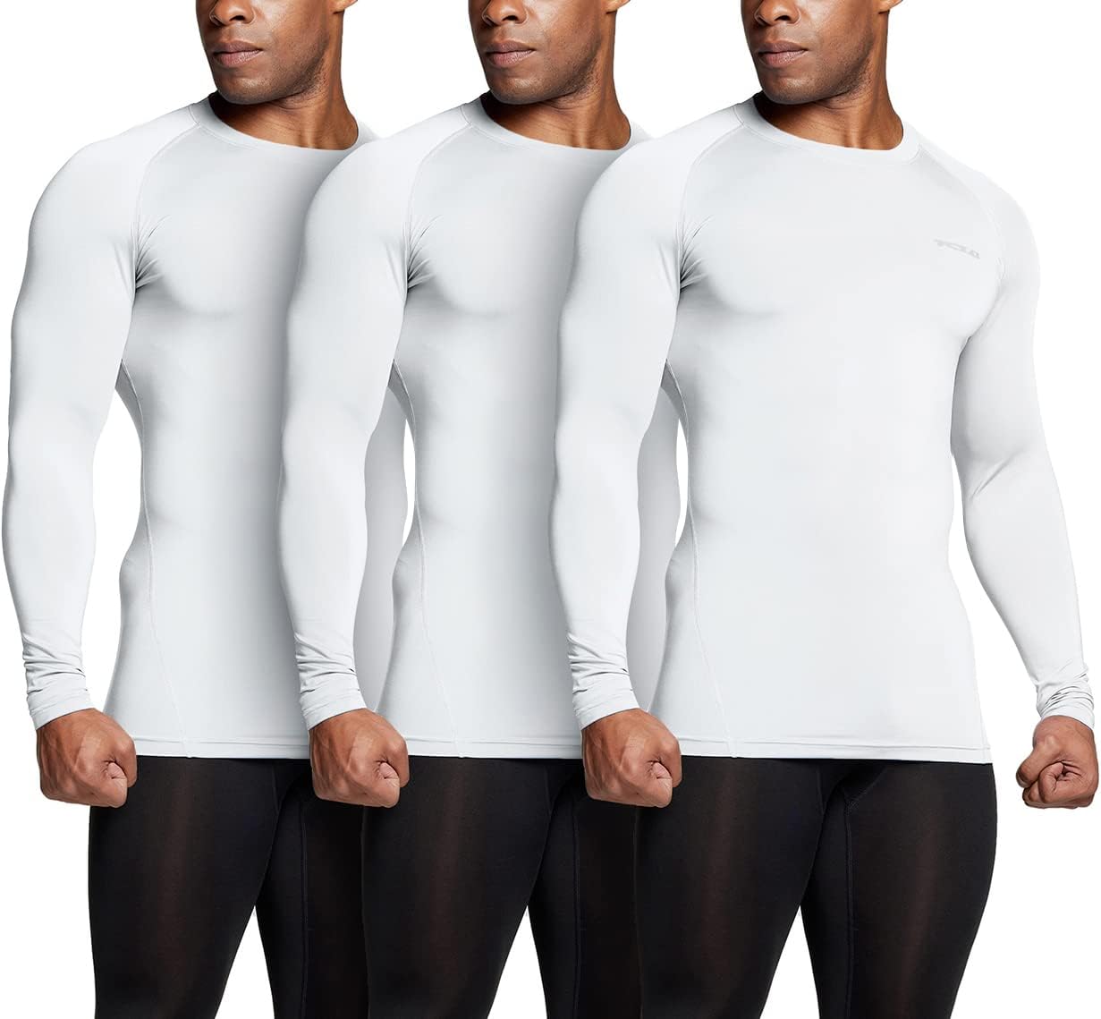 TSLA Men's UPF 50+ Compression Shirts for Active Workouts