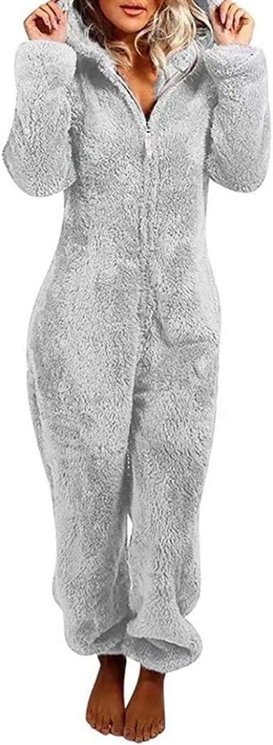 Womens Fleece Onesies Pajamas Jumpsuit for Cozy Comfort