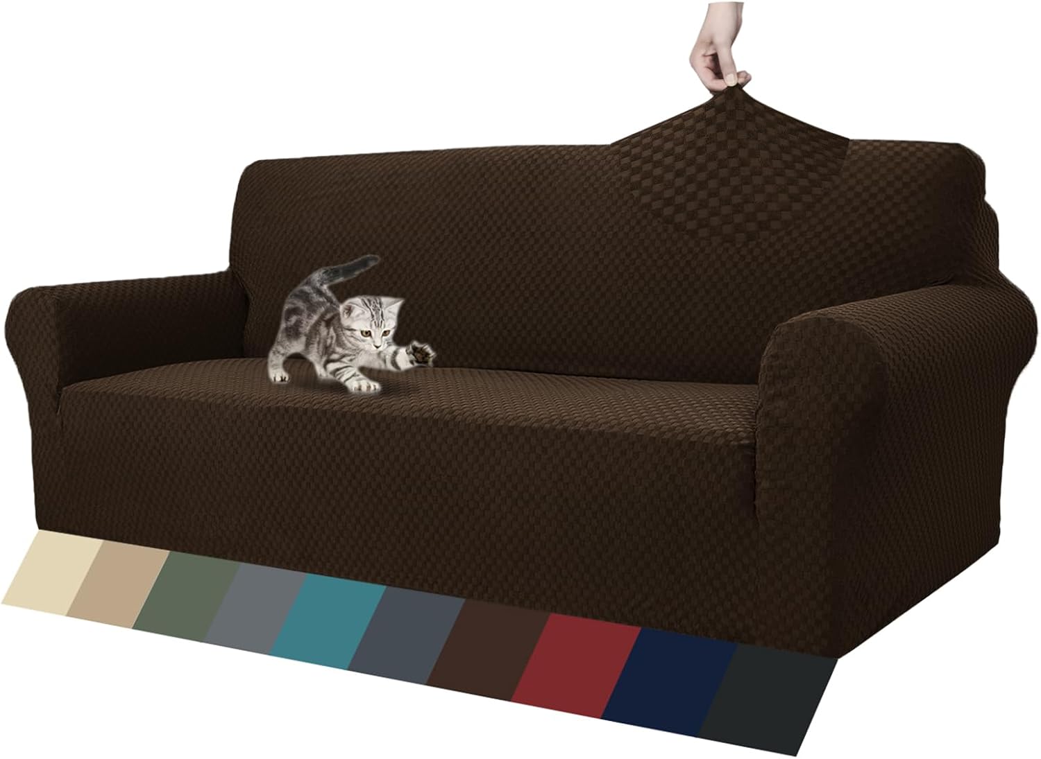 ZNSAYOTX Jacquard Couch Covers for 3 Cushion Sofa Protection