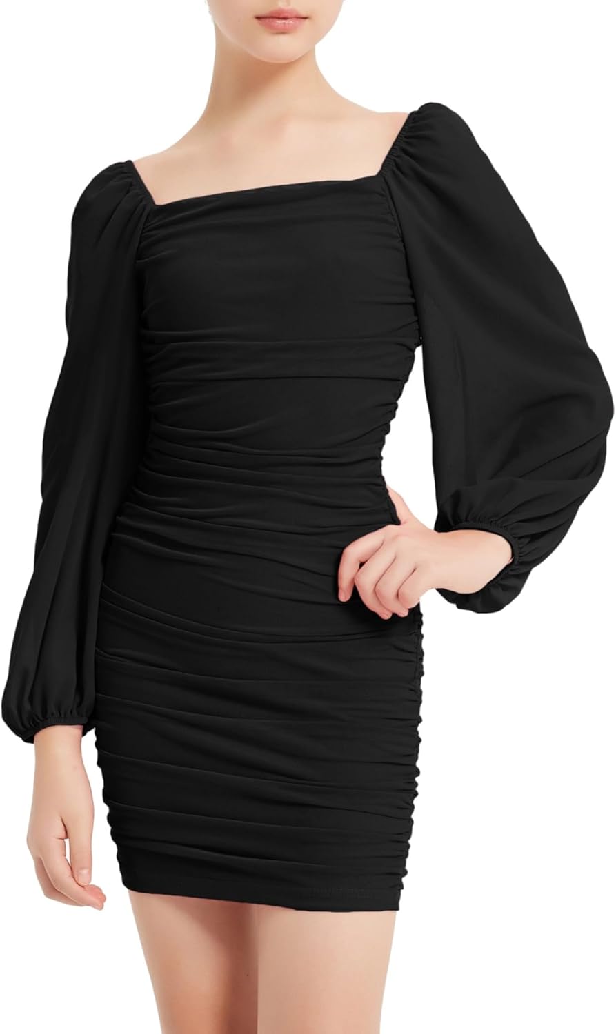 Stylish Ruched Bodycon Dress for Girls by EXARUS - Perfect for Parties