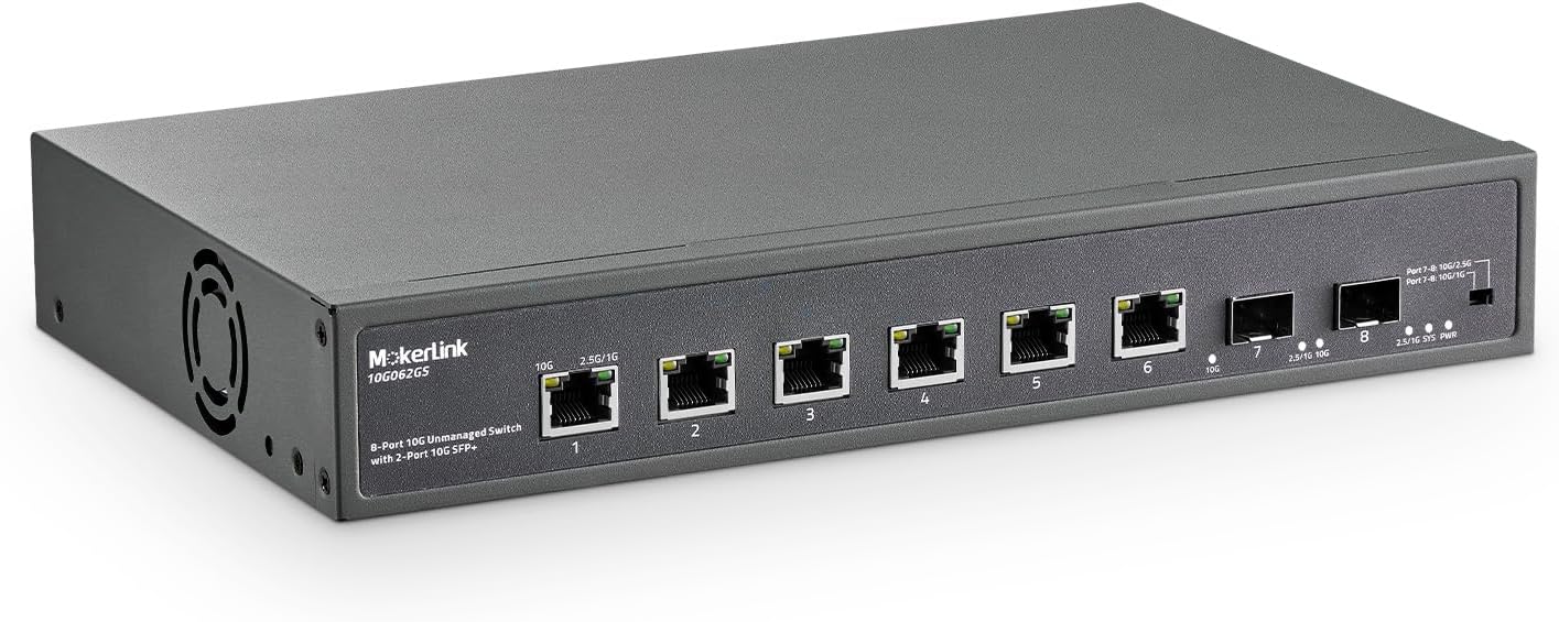 MokerLink 8 Port 10Gbps Ethernet Switch for High-Speed Networking