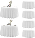 Round Tablecloth 6 Pack 108in White - Stain & Wrinkle Resistant