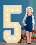 4ft Light up Marquee Numbers 5 Sign - Easy No-Tool Setup