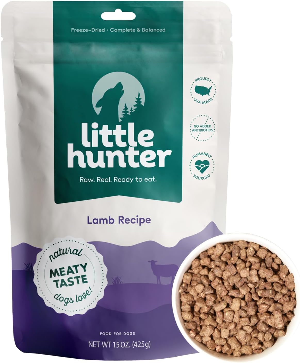 Little Hunter Freeze Dried Lamb Raw Dog Food for Happy Pups