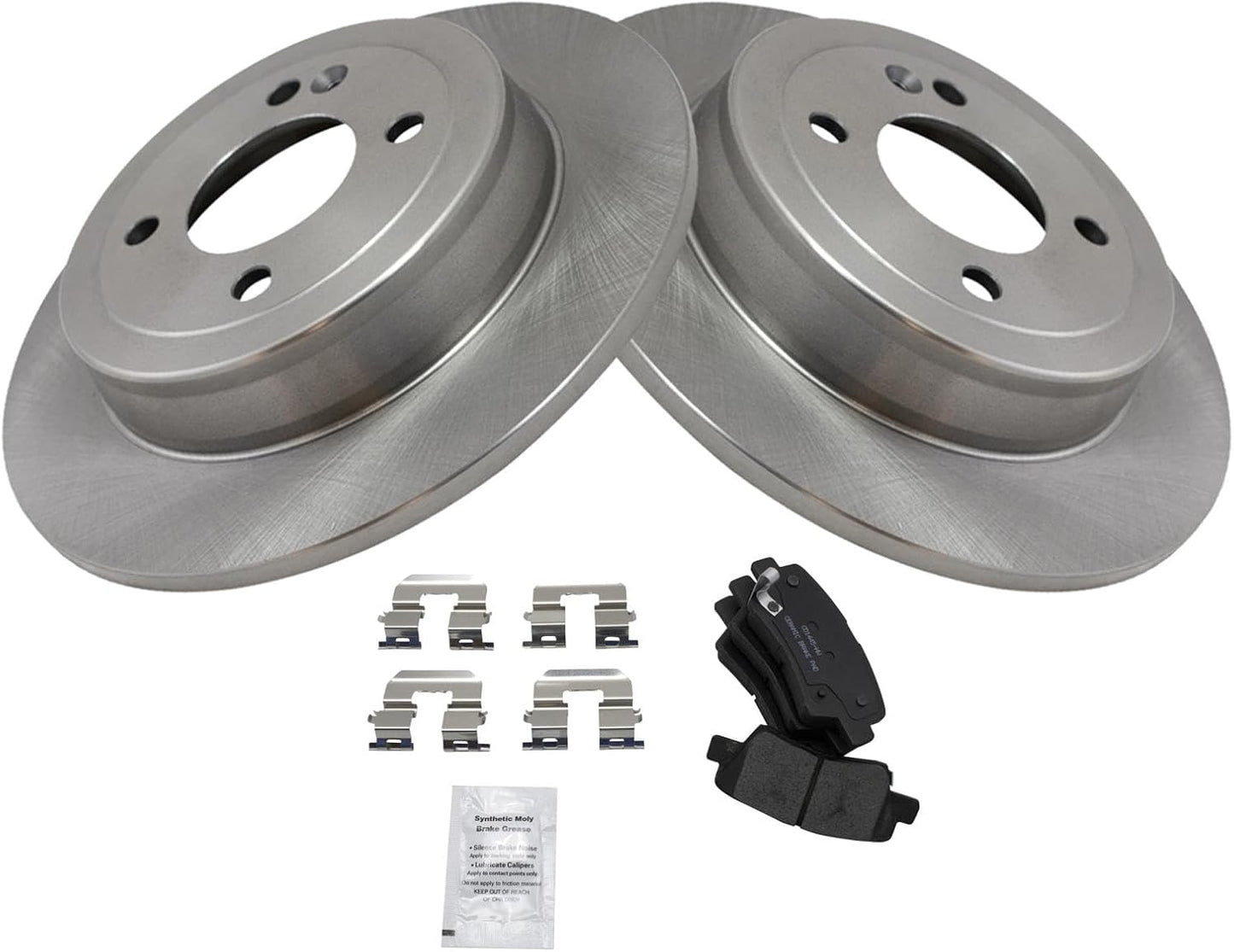 TRQ Rear Brake Pad & Rotor Kit for 2012-2017 Hyundai Accent