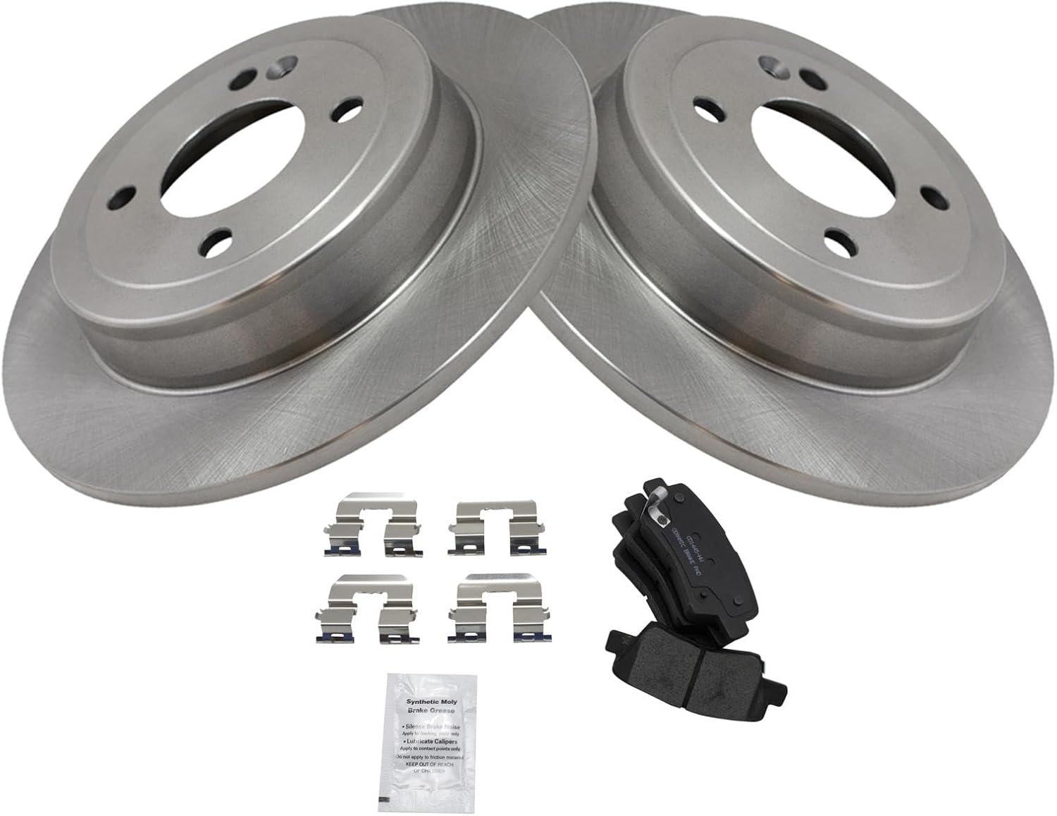 TRQ Rear Brake Pad & Rotor Kit for 2012-2017 Hyundai Accent