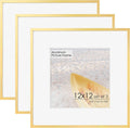 12x12 Gold Metal Square Picture Frame for Modern Home Decor