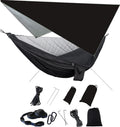 Camping Hammock with Rain Fly Tarp Mosquito Net - Portable Double