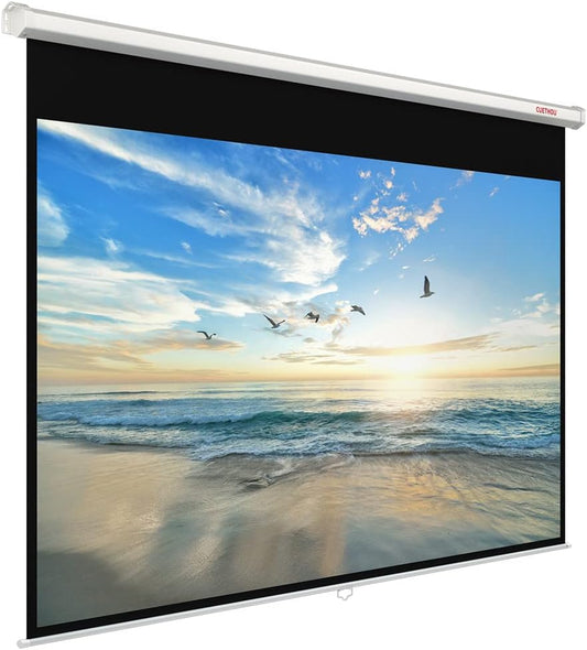 100 Manual Pull Down Projection Screen by CUETHOU