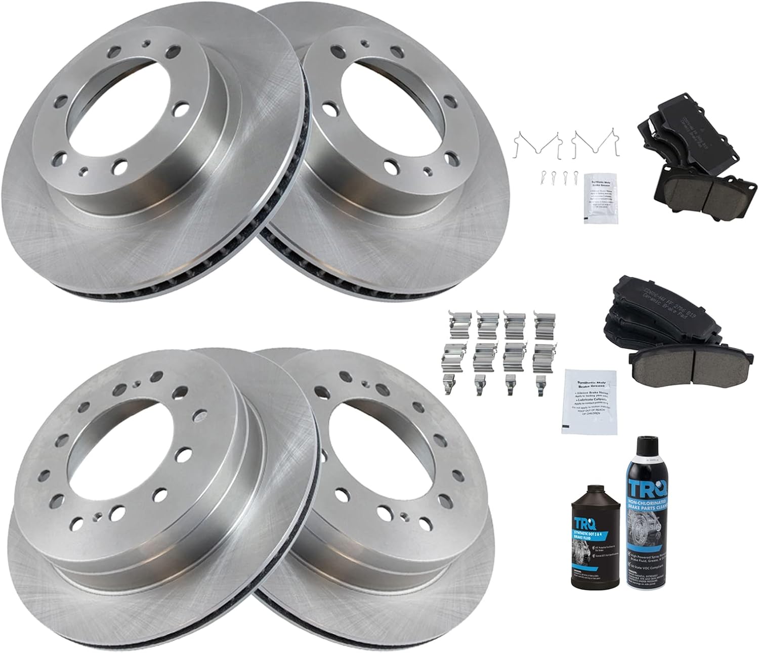 TRQ Brake Pad & Rotor Kit for 2003-2009 Toyota 4Runner & FJ Cruiser