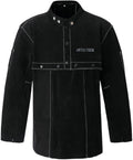 Leather Welding Jacket with Open Back and Detachable Apron - Cool