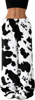 Fuzzy Plush Pajama Pants Wide Leg - Cozy Warm Lounge Bottoms ZAFUL