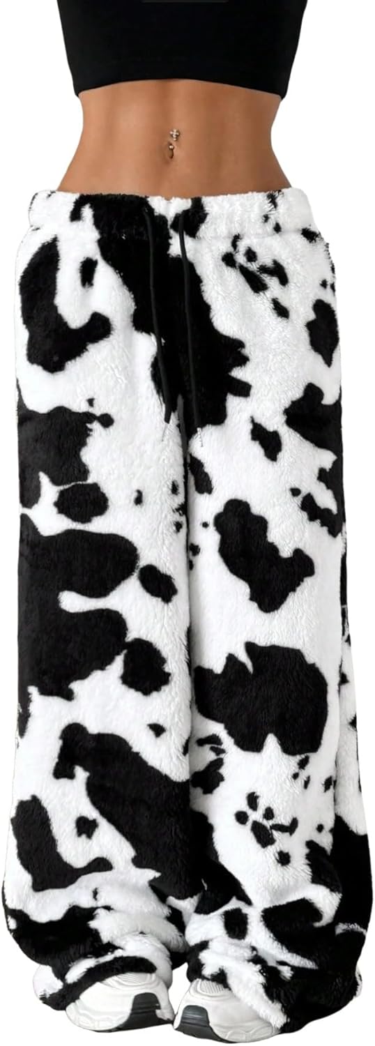 ZAFUL Women's Fuzzy Plush Pajama Pants for Cozy Comfort