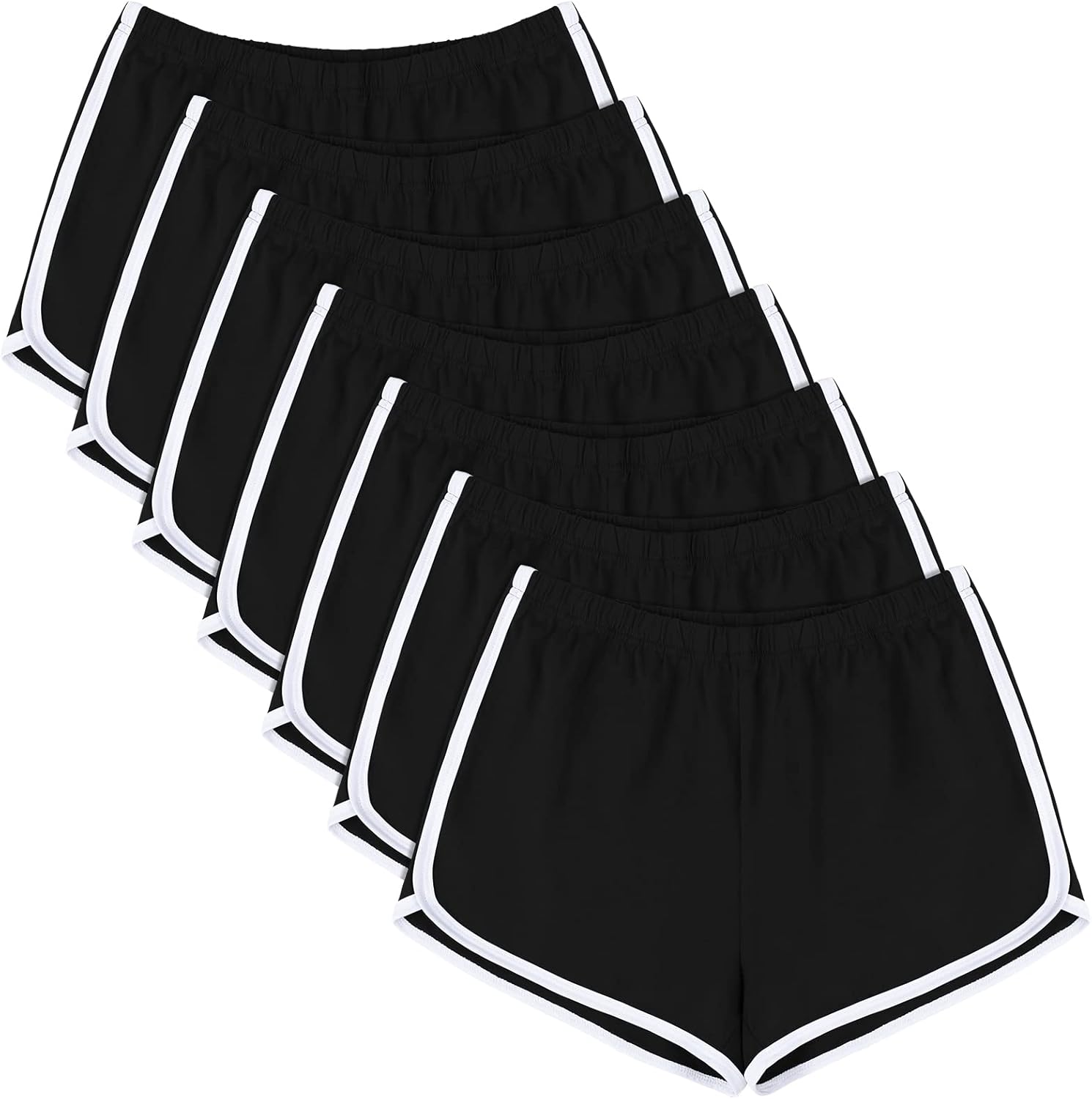 URATOT 7 Pack Womens Cotton Shorts for Yoga and Running