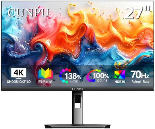 27 Inch 4K Monitor for Photo Video Editing with Ultra-Slim Bezel