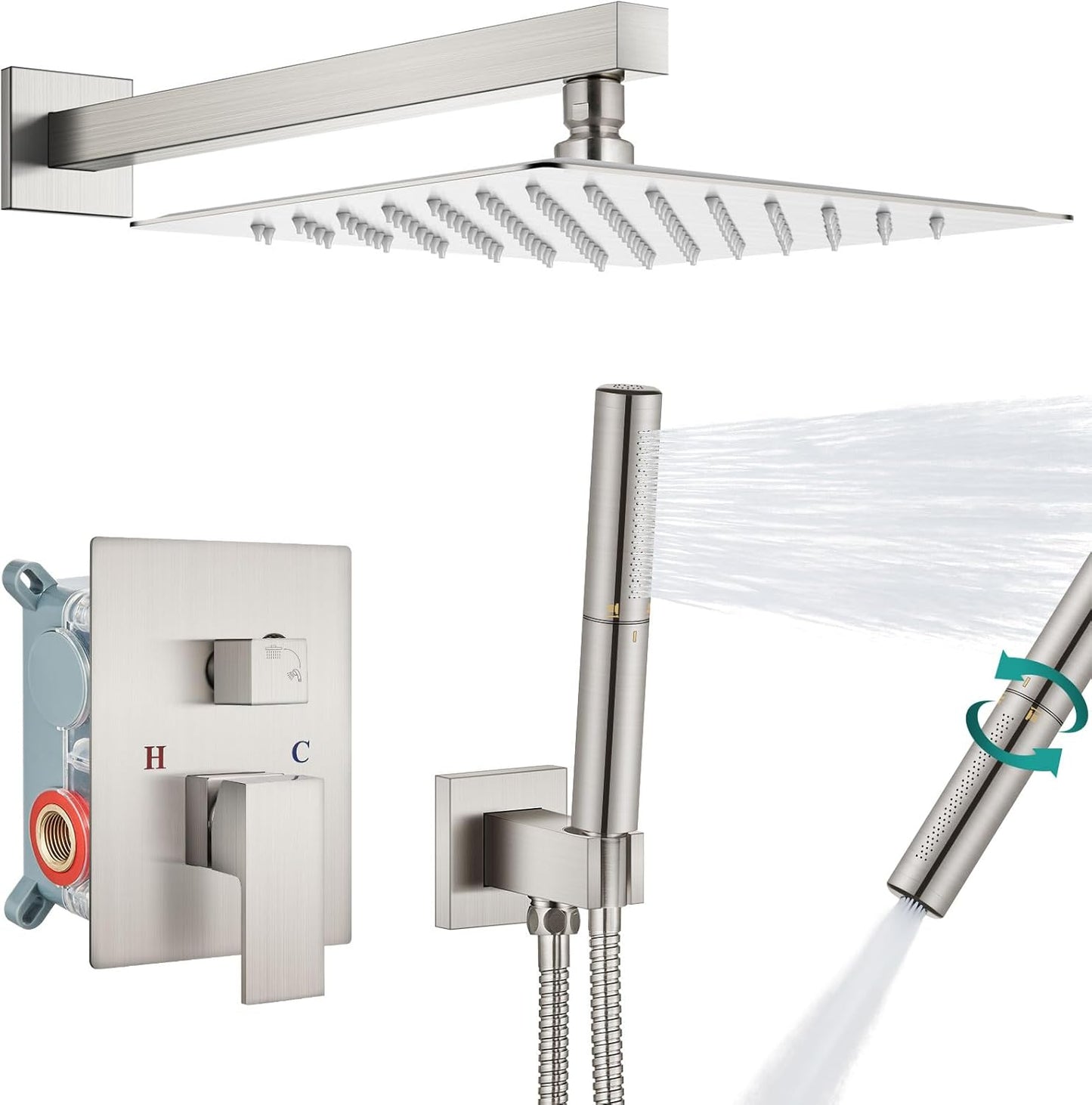 Aolemi Shower System with Rainfall Shower Head and Handheld Sprayer