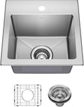 KRAUS Fairlane 15-inch Drop In/Top Mount Single Bowl Sink - Compact