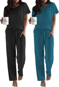 Ekouaer 2 Pack Pajamas for Women Set - Soft Short Sleeve (Style 86QR)