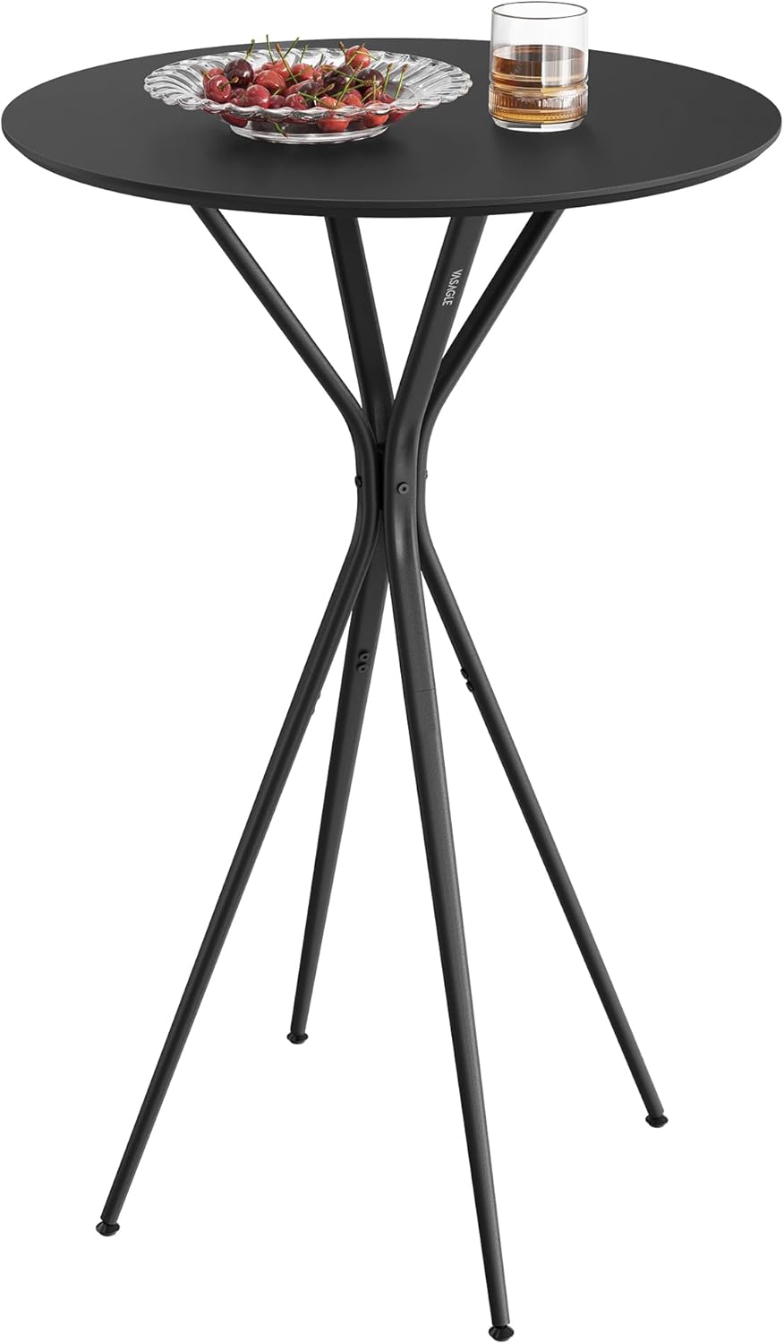 VASAGLE Round Pub Table, Modern Style, Ink Black, 41.3 Inches
