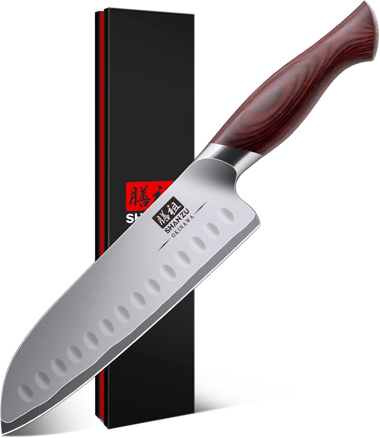 SHAN ZU 7 Inch Chef Knife: Ultra Sharp Japanese Santoku Knife