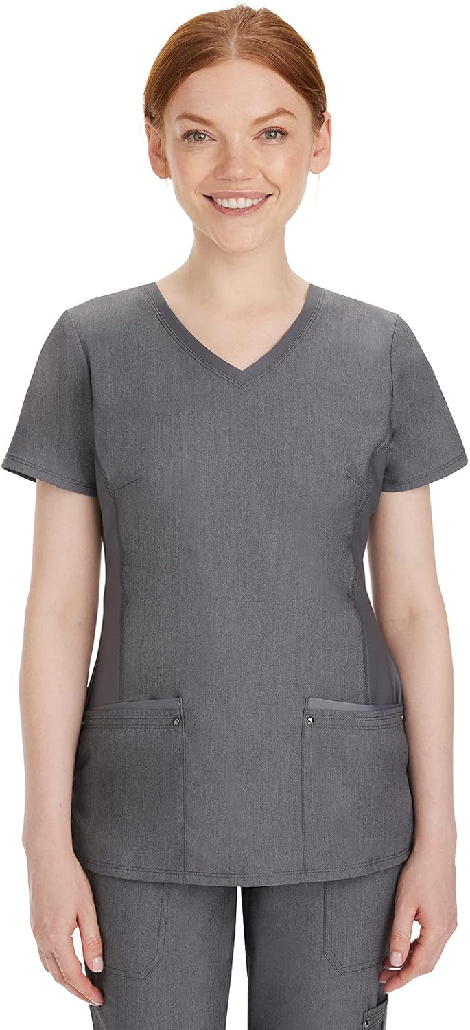 Healing Hands Women's V-Neck Scrub Top with 2 Pockets