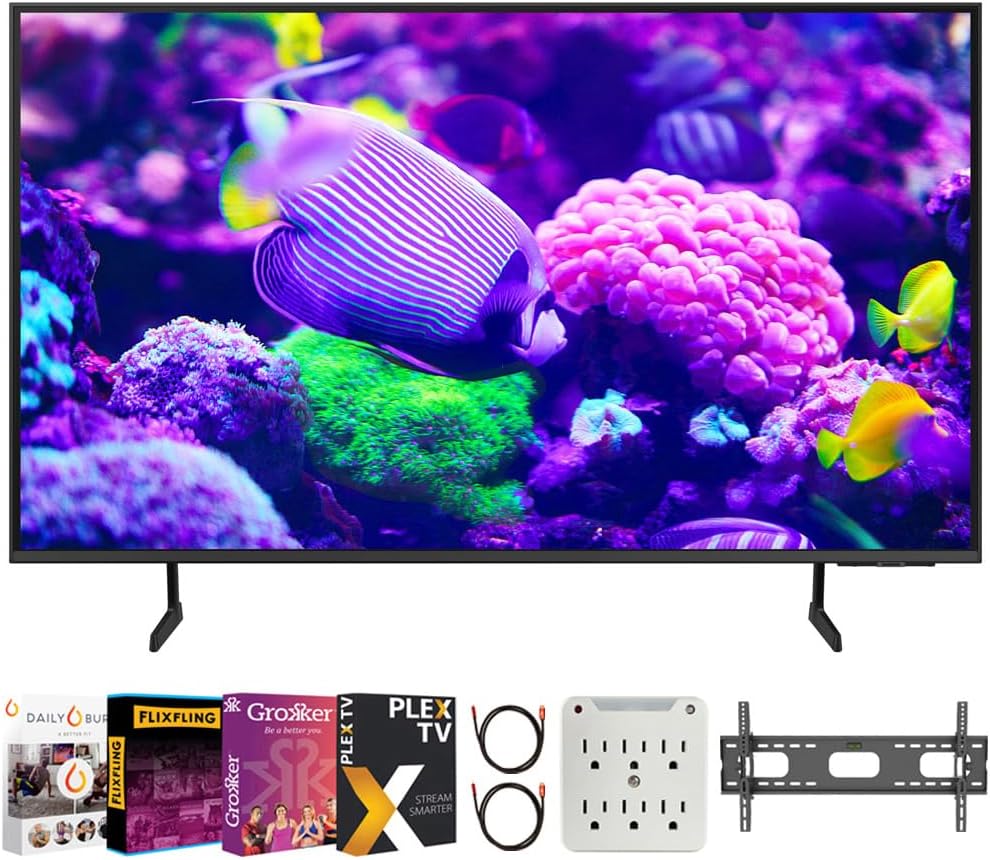 SAMSUNG DU7200 4K Smart TV Bundle + Movies + Wall Mount!