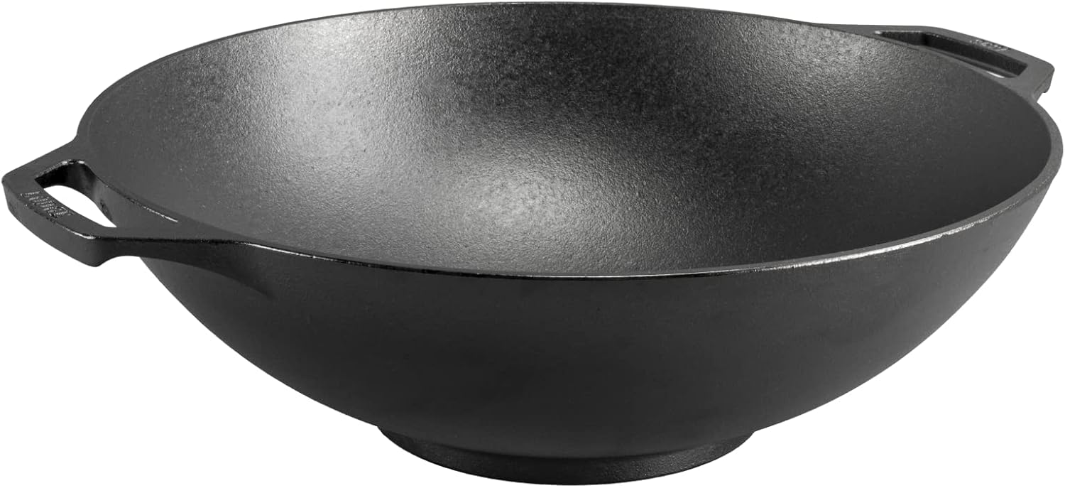 Lodge Pre-Seasoned Cast Iron Wok with Dual Assist Handles