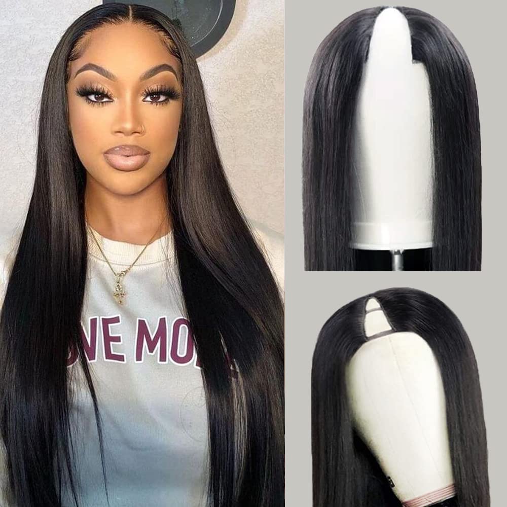 V Part Wigs Human Hair 26 Inch Upgrade No Leave Out Style