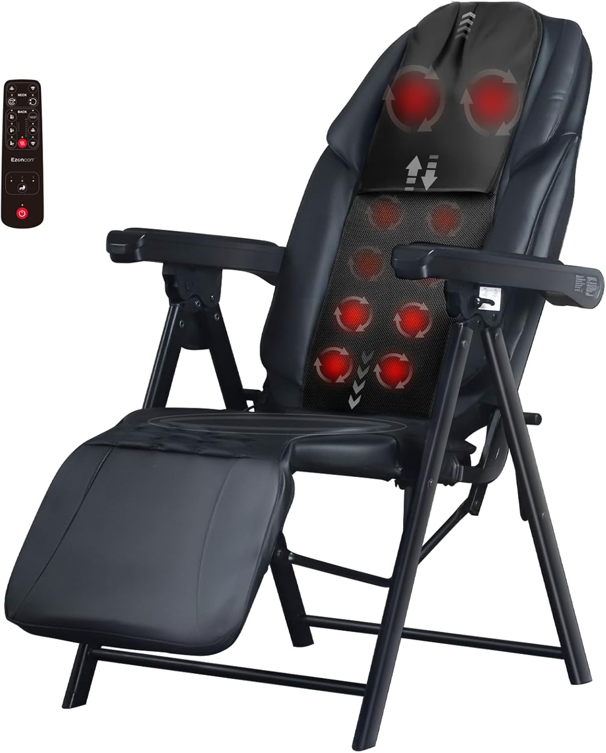 Portable Folding Massage Chair - Adjustable Height & Heat