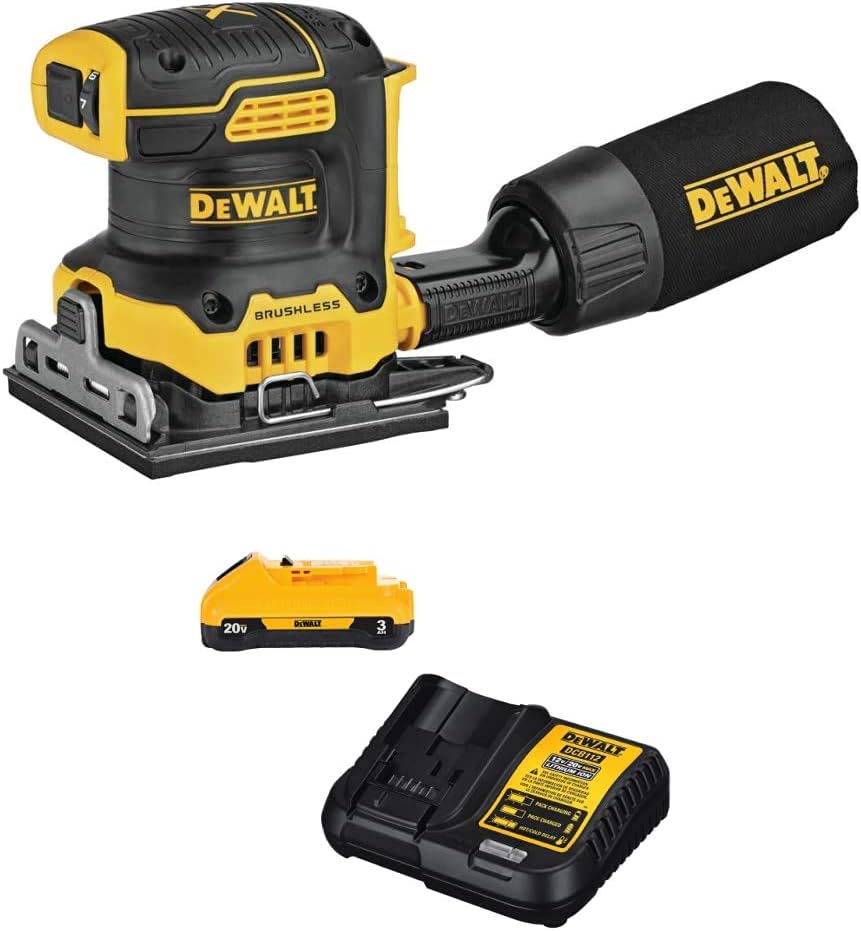 DEWALT 20V MAX XR Palm Sander with Battery Pack & Charger Kit