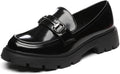 Women's Chunky Platform Loafers Patent Leather Penny Loafers