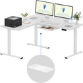 L Shaped Standing Desk 63 x 55 in - Adjustable Corner Workstation