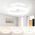 Low Profile Ceiling Fan with Light and Remote - Quiet, Dimmable 15.7in