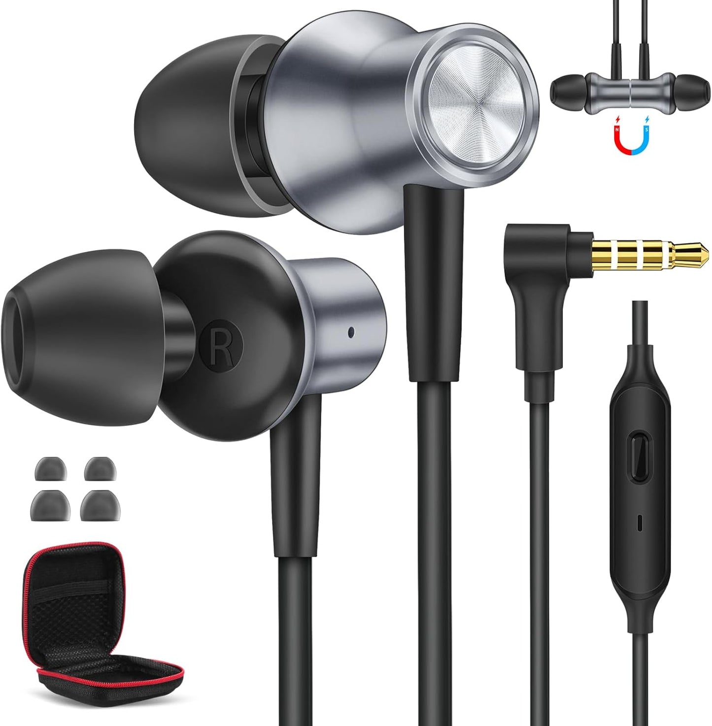 Wired Noise Cancelling Earbuds with Microphone - AIAUXAI