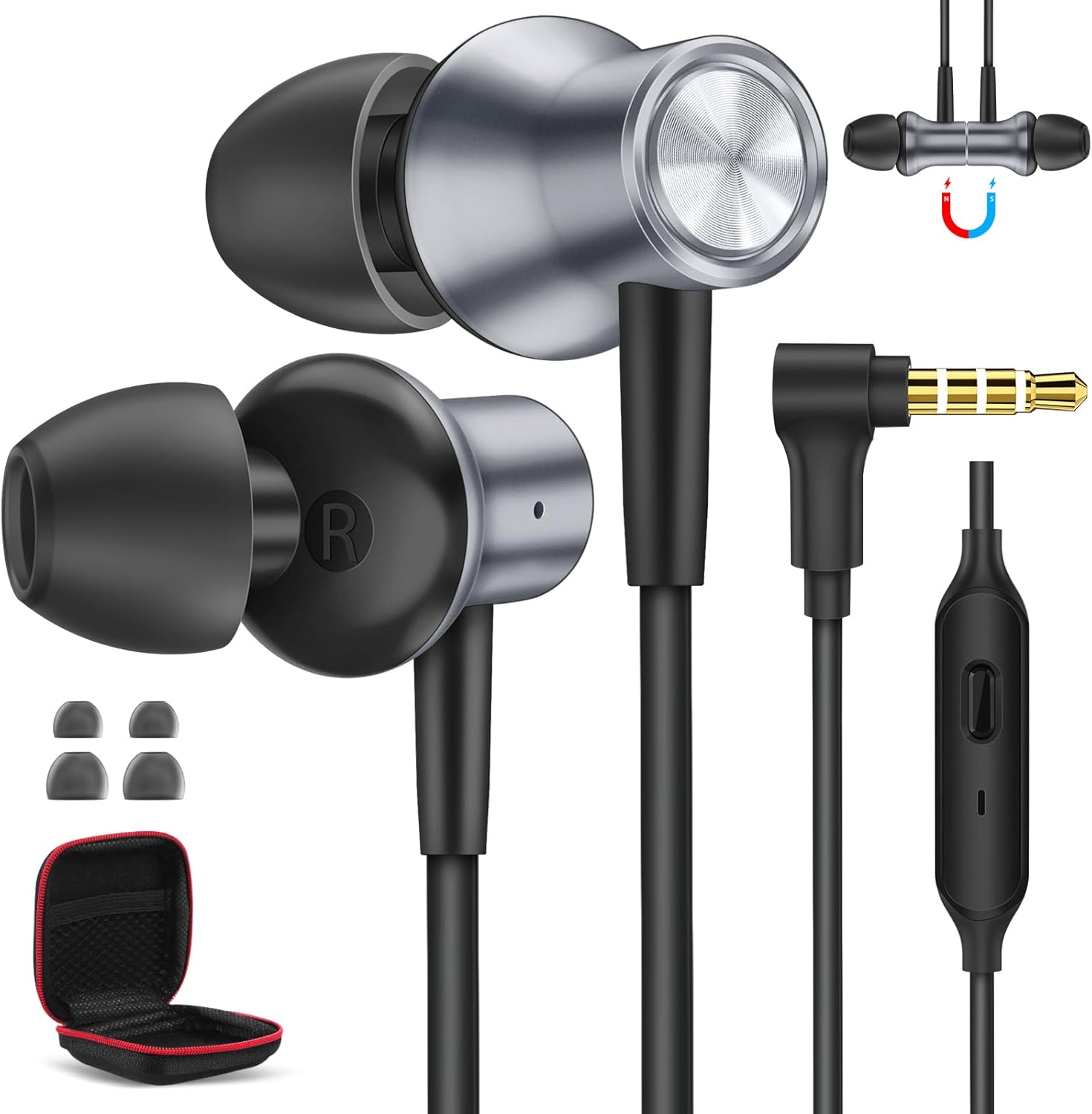 Wired Noise Cancelling Earbuds with Microphone - AIAUXAI