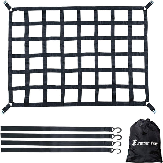 Surmountway Cargo Net for Pickup Truck Bed - Heavy Duty 1100LBS