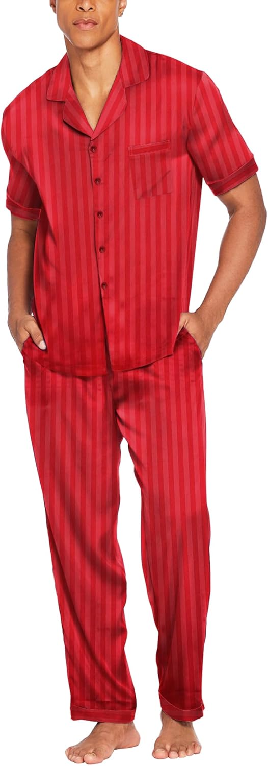 Ekouaer Men Satin Silk Pajamas Set for Ultimate Comfort