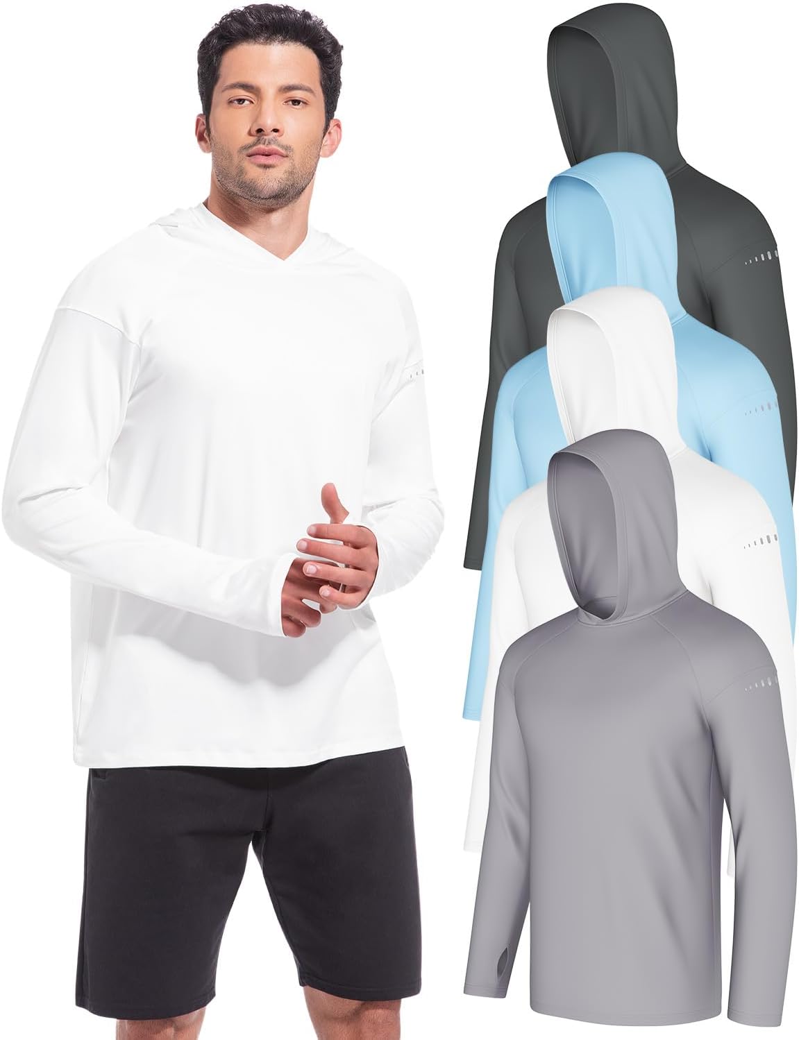 UPF 50+ Hooded Men's Sun Shirts Set