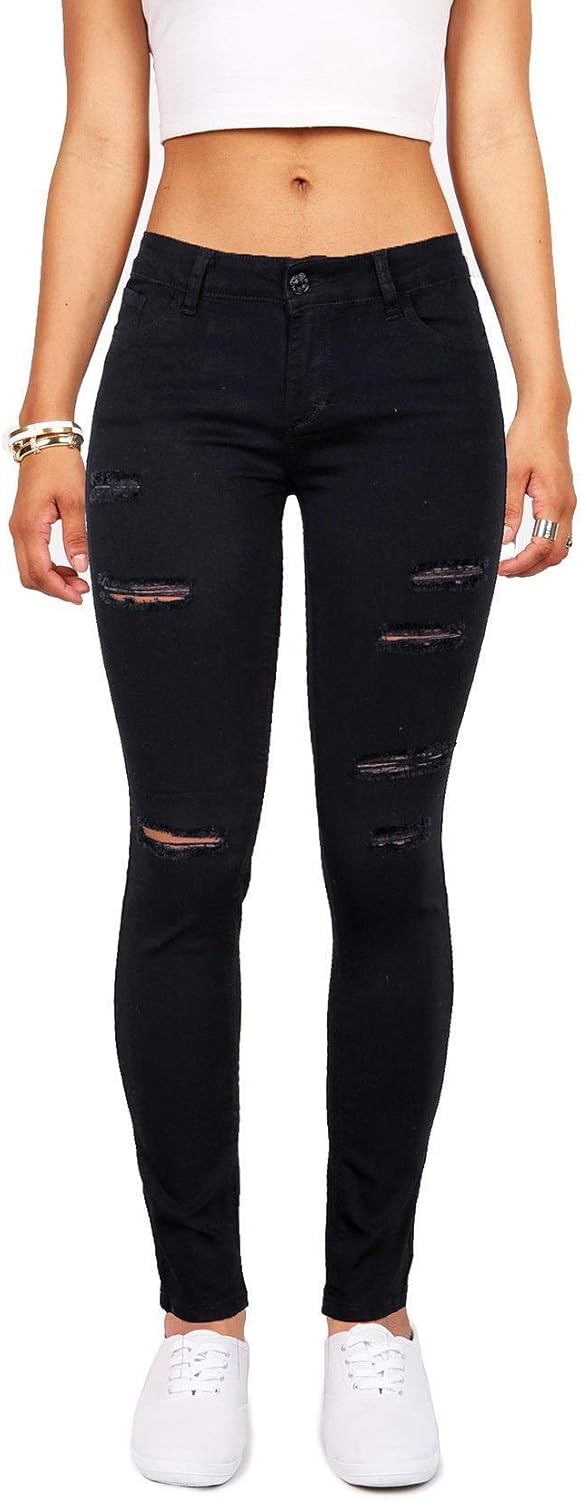 Women's High Waisted Ripped Skinny Stretch Jeans for Style
