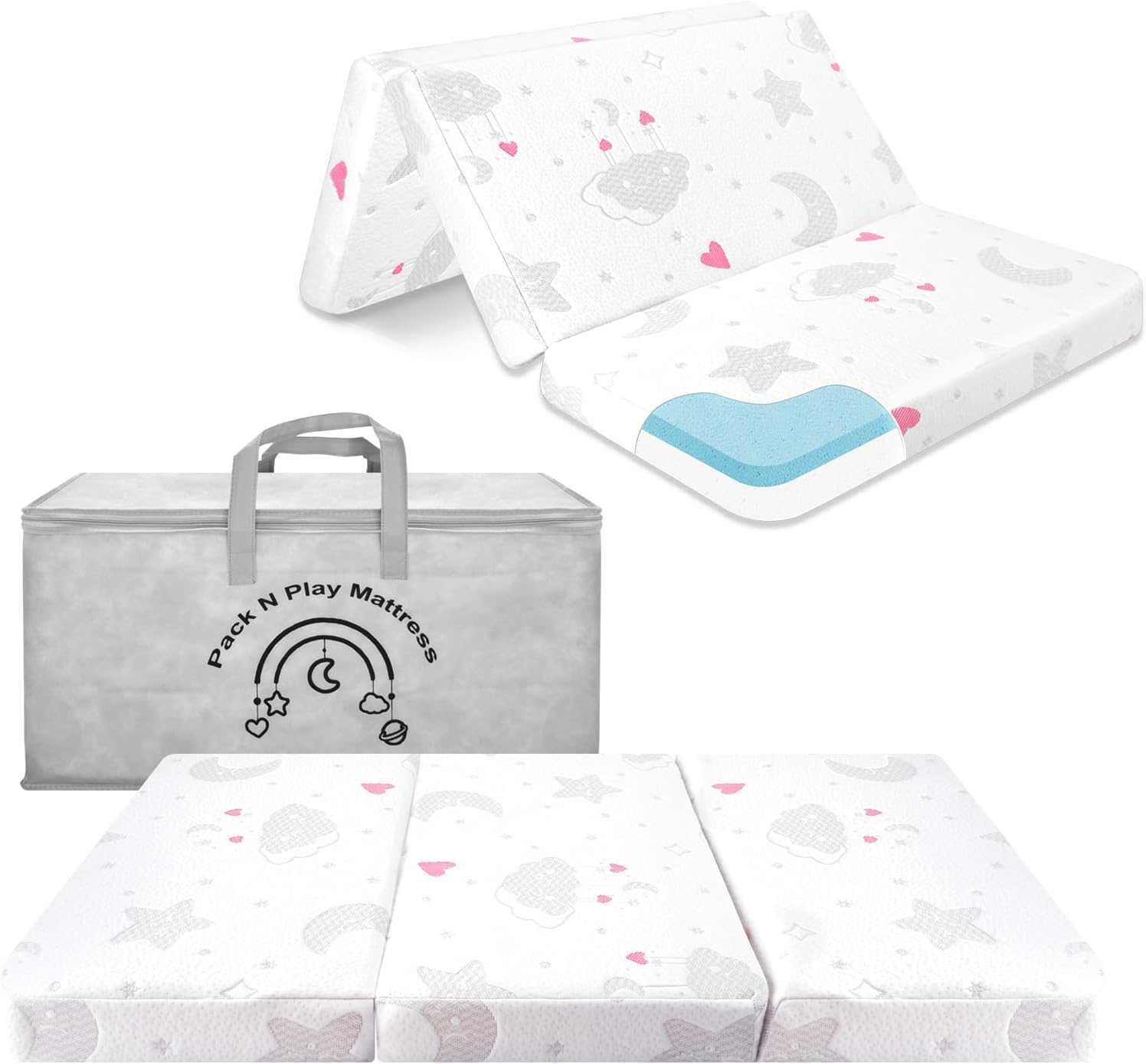 Trifold Pack and Play Mattress Pad for Baby and Toddler Comfort