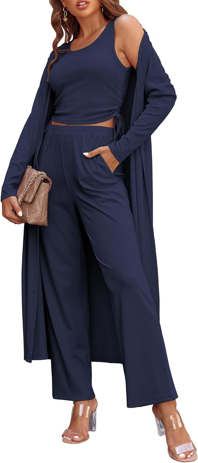 Ekouaer Women's 3 Piece Lounge Set for Ultimate Comfort