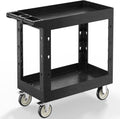 Utility Cart on Wheels 1000 lbs Capacity Rolling Service Cart - Black